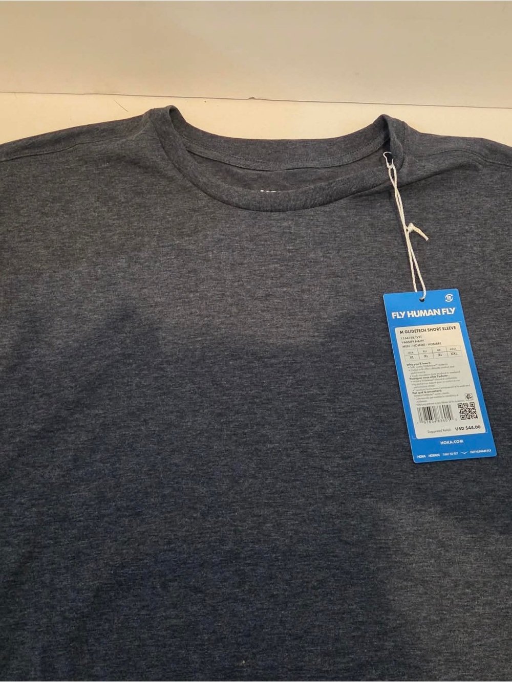 Hoka One One Heather Navy Short Sleeve Crew Tee
